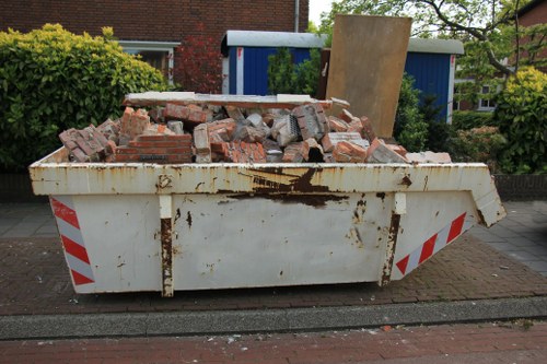 Construction site with waste clearance services in Stockwell