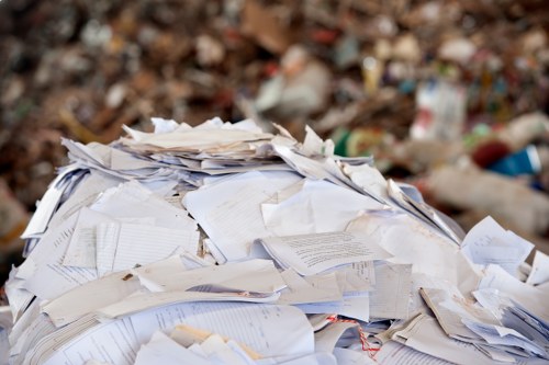 Professional waste clearance team removing debris
